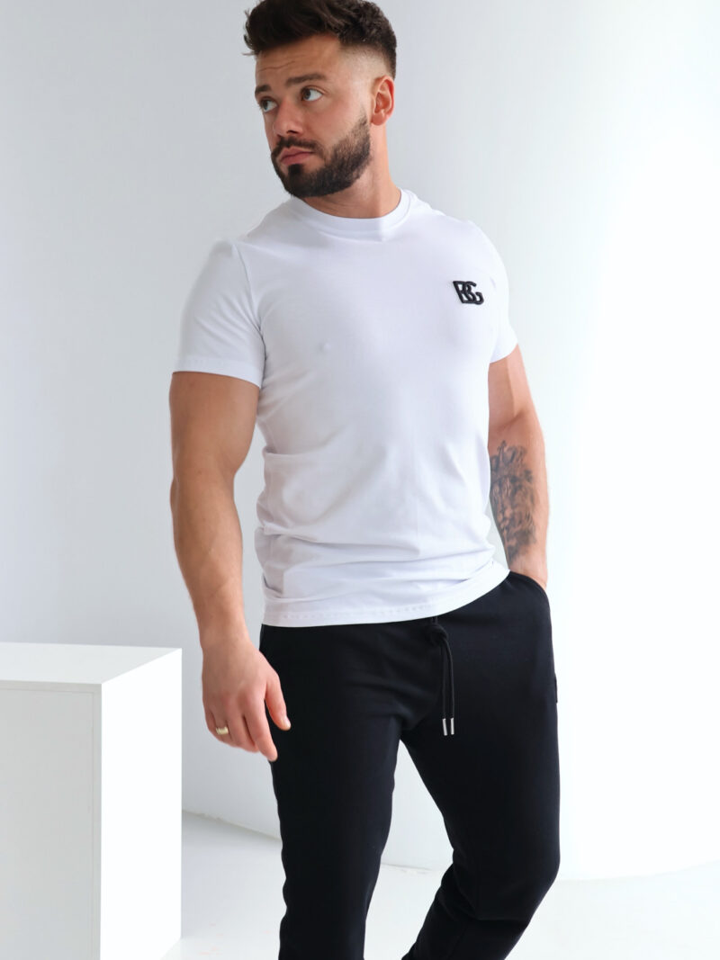 T-SHIRT MĘSKI BG BOND | BIAŁY-CZARNY