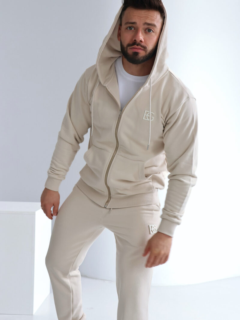BLUZA MĘSKA BG ZIPPY | JASNY BEŻ