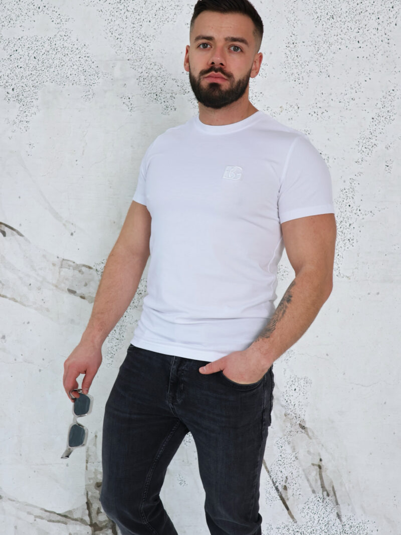 T-SHIRT MĘSKI BG BOND | BIAŁY