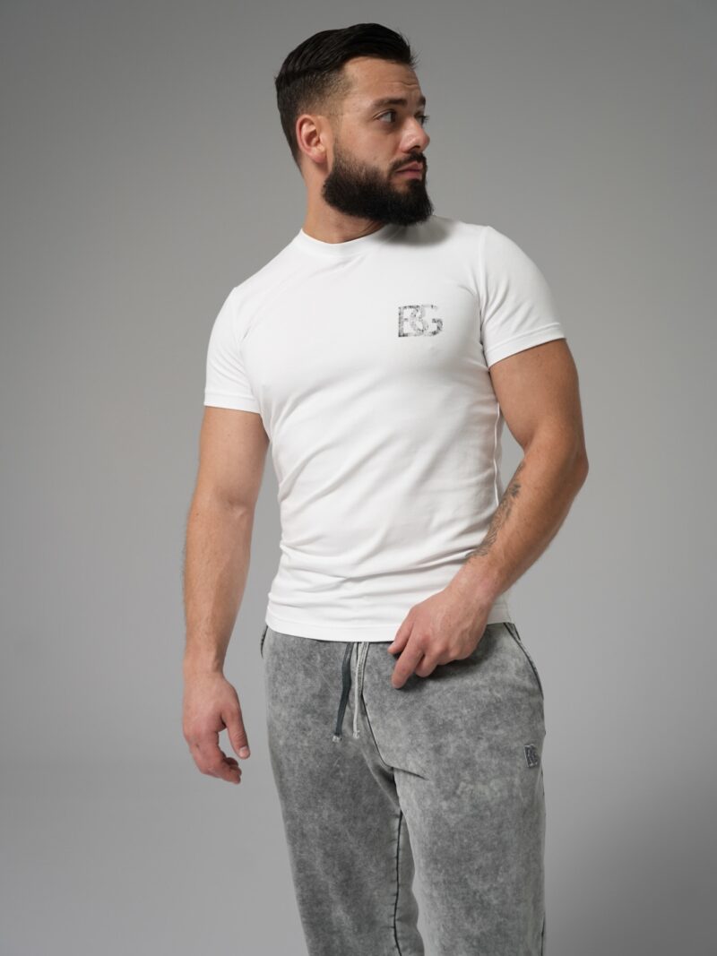 T-SHIRT MĘSKI BG DUST | BIAŁY