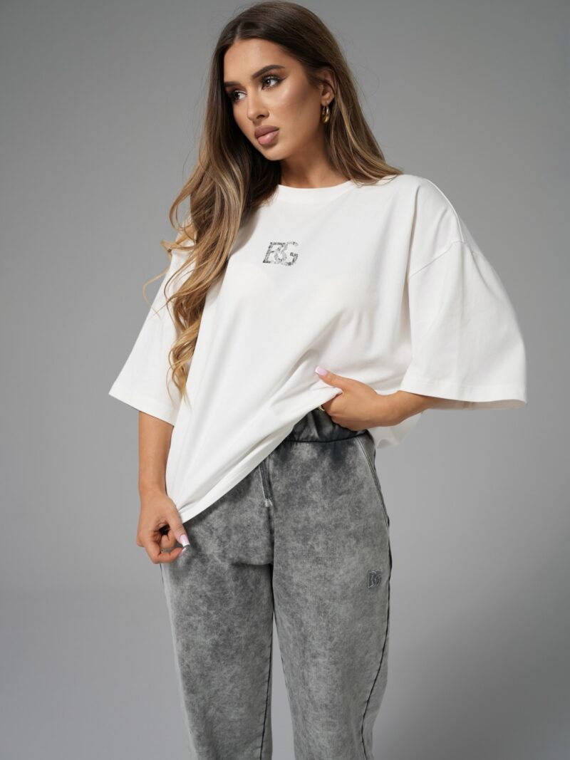 T-SHIRT DAMSKI BG FADED | BIAŁY