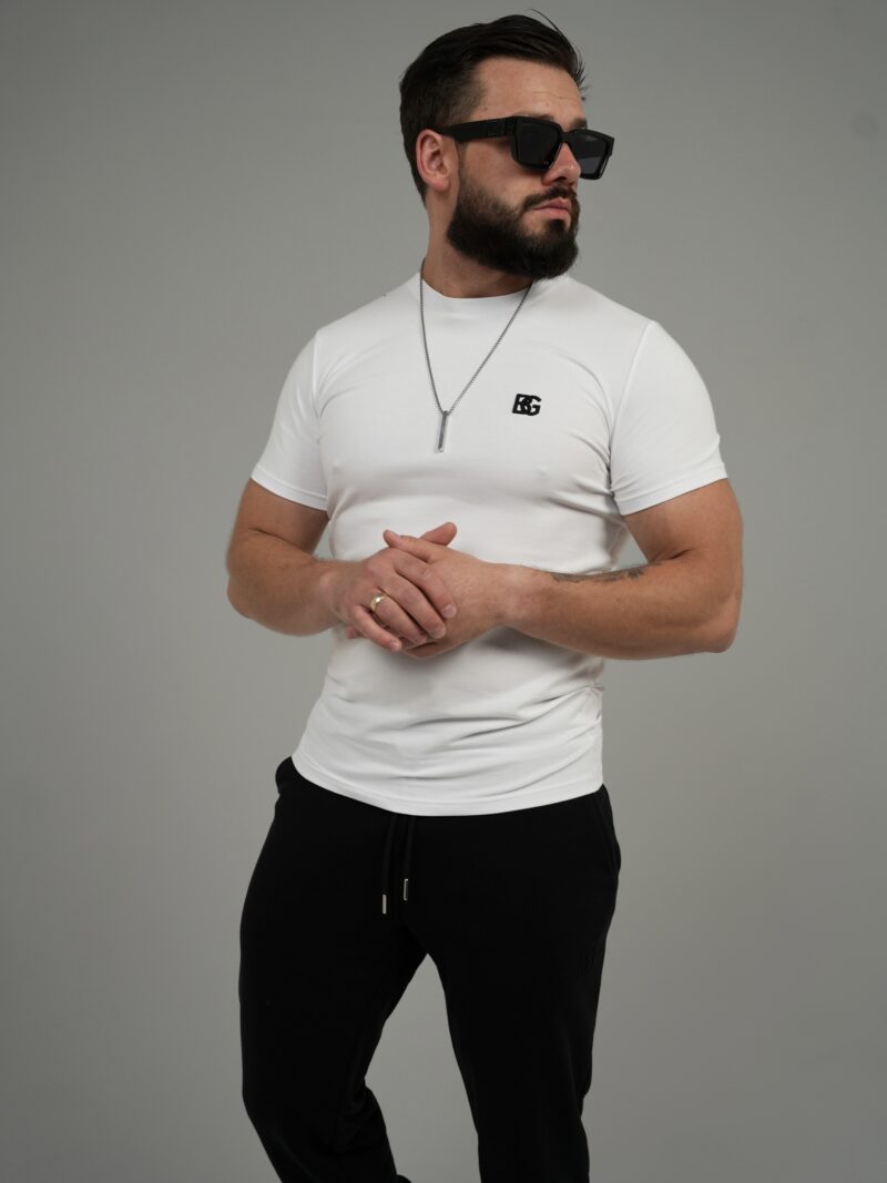 T-SHIRT MĘSKI BG FORM | BIAŁY-CZARNY