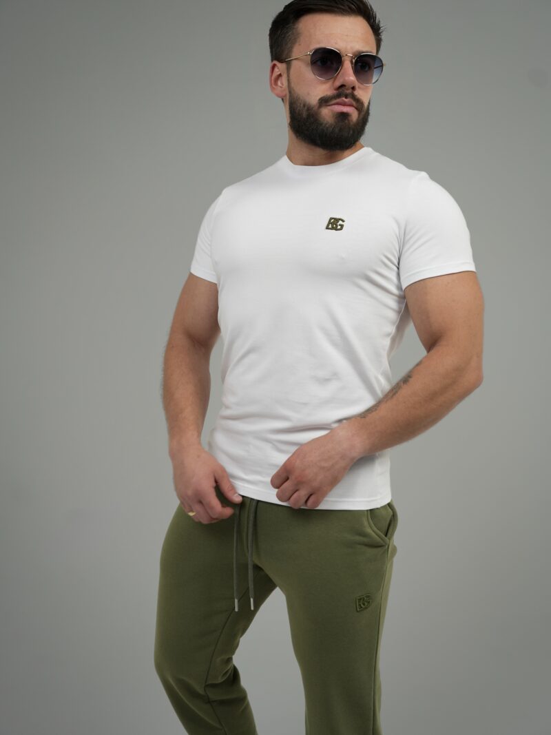 T-SHIRT MĘSKI BG FORM | BIAŁY-OLIWKA
