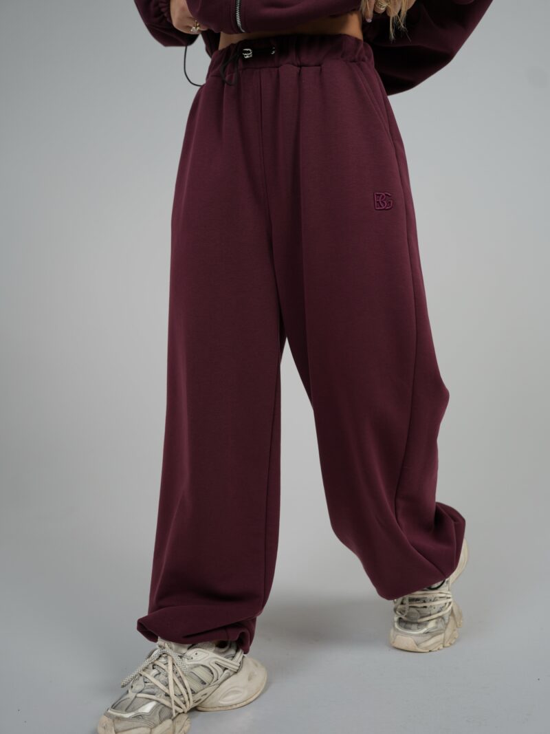 SPODNIE DAMSKIE BG VOLUME | BORDO