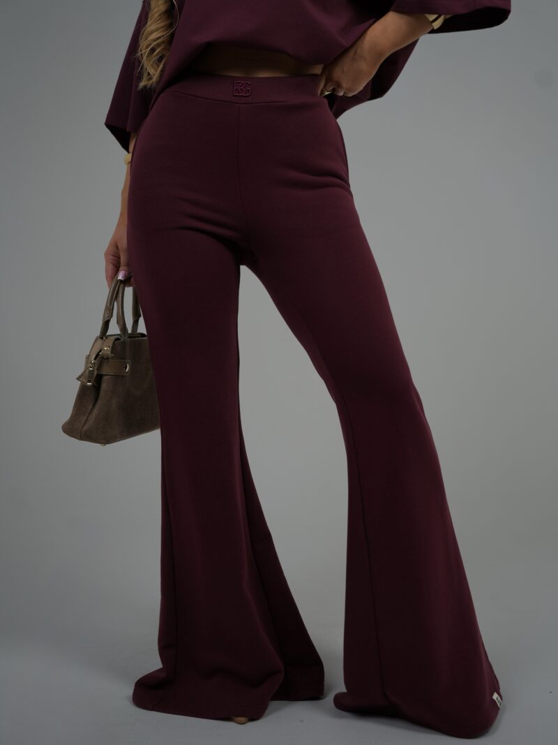 SPODNIE DAMSKIE BG FLARE | BORDO