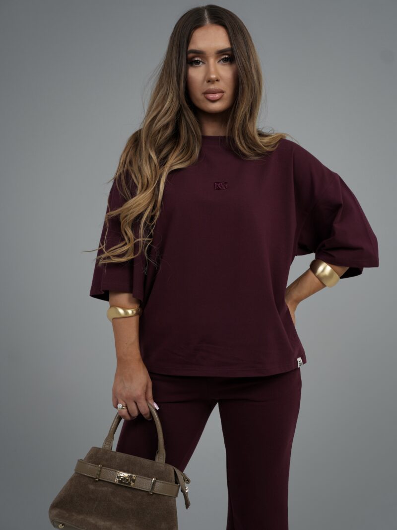 T-SHIRT DAMSKI BG DRAPE | BORDO