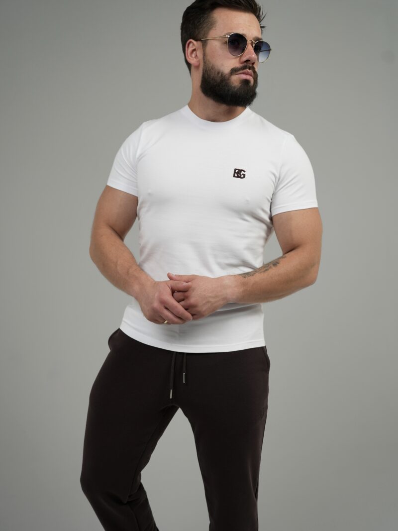 T-SHIRT MĘSKI BG FORM | BIAŁY-GORZKA CZEKOLADA