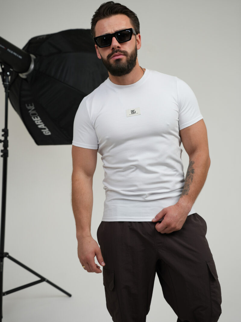 T-SHIRT MĘSKI BG BASE | BIAŁY