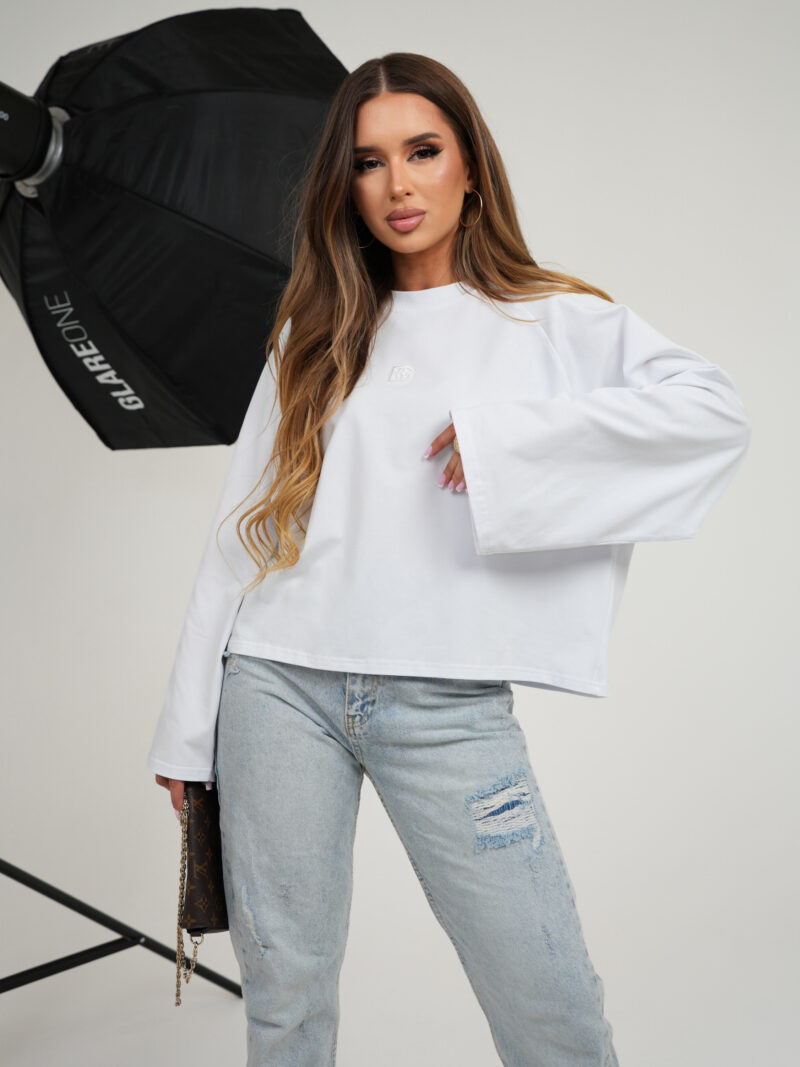 T-SHIRT DAMSKI BG WIDE | BIAŁY