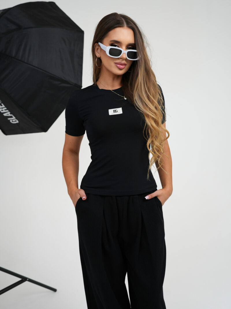 T-SHIRT DAMSKI BG FIT | CZARNY