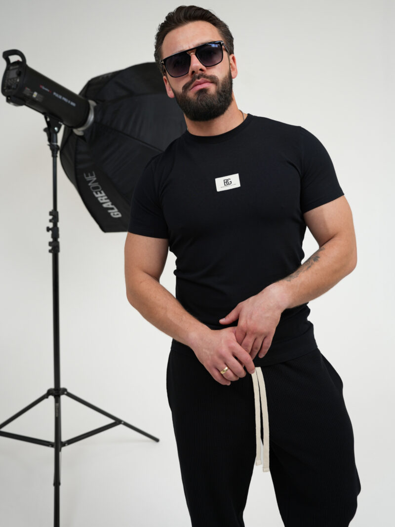 T-SHIRT MĘSKI BG BASE | CZARNY