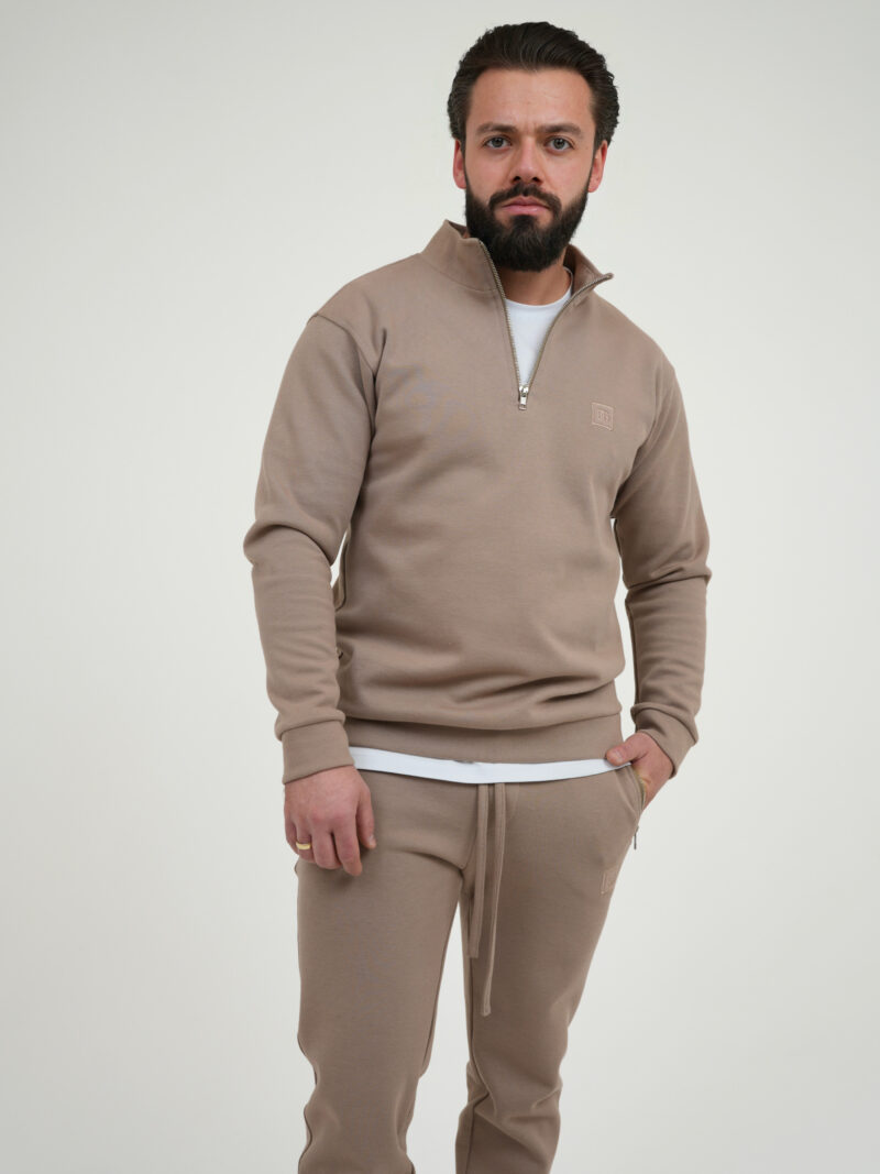 Bluza męska ze stójką BG EDGE – beż, przód